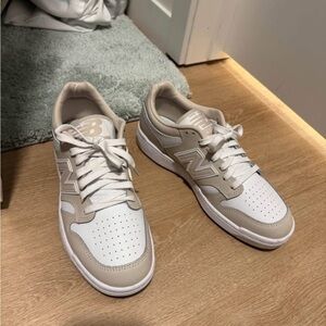 New Balance Cream and White Sneakers